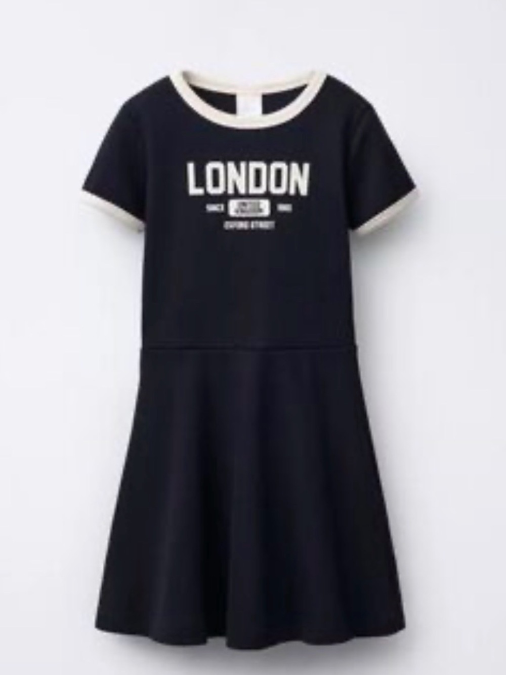 NWOT Zara Girls London Oxford Street Ribbed Ringer Skater Dress Black 12-13Y